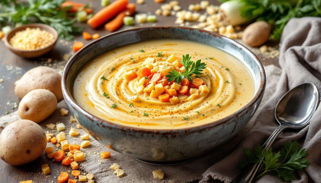 Käse-Gemüsesuppe: cremig, würzig und wunderbar sättigend