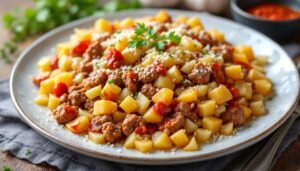 Deftiger Hackfleisch-Kartoffelauflauf mit Lauch – einfach geschichtet, schön würzig