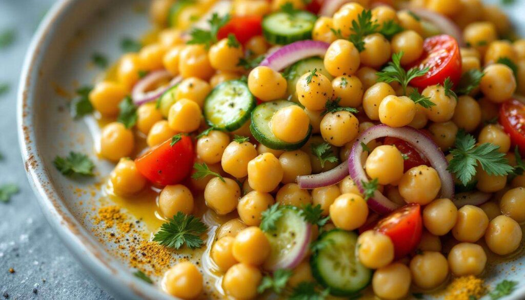 Kichererbsensalat mit Curry-Dressing: alles außer langweilig