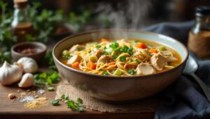 Diese Hühnersuppe bekommt durch eine besondere Zutat richtig Crunch