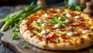 Flammkuchen mit Bärlauch und Ziegenkäse, in 20 Minuten fertig und herrlich dünn
