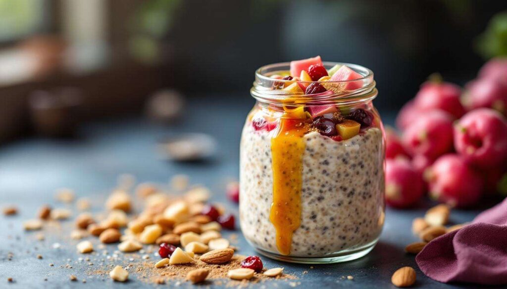 Overnight Oats mit Rhabarber: Das Frühstück, das laut DGE besonders lange satt hält