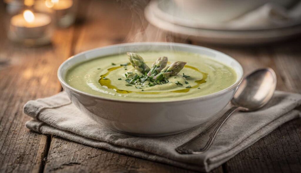 Spargelcremesuppe: Drei Sterneköche verraten, was die meisten beim Fond falsch machen