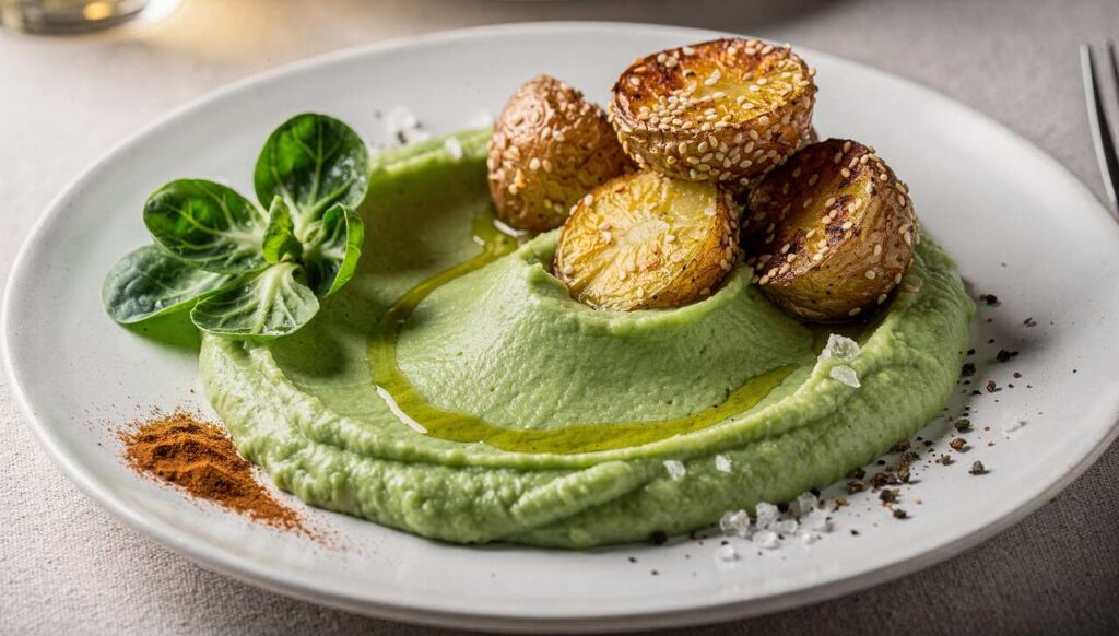Cremiges Rosenkohlpüree mit Sesamkartoffeln – mild, schnell und familientauglich