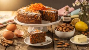 Saftiger Karottenkuchen ohne Mehl, der auf keinem Osterbrunch fehlen sollte