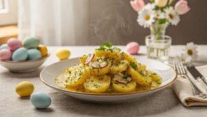 Kartoffelsalat zu Ostern? In Franken kommt er warm und mit Brühe auf den Tisch