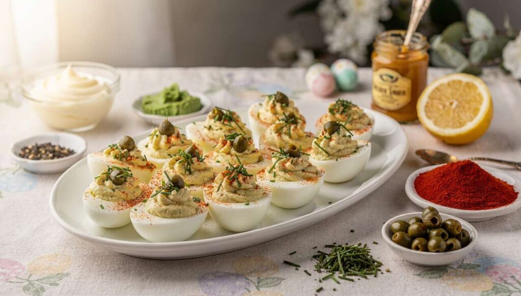 Gefüllte Eier zu Ostern, die mit einer geheimen Zutat im Dressing überraschen!