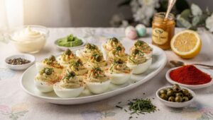 Gefüllte Eier zu Ostern, die mit einer geheimen Zutat im Dressing überraschen!