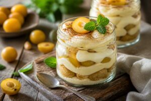 Mirabellen-Tiramisu ohne Kaffee und Ei: das fruchtige Dessert in 20 Minuten