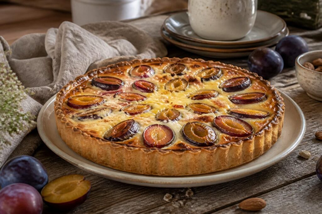 Renekloden-Pudding-Tarte, der Mandel-Trick verhindert einen weichen Boden